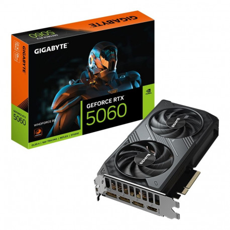 GIGABYTE videokaart GeForce RTX 5060 WINDFORCE 8G GV-N5060WF2-8GD 8GB GDDR7, 128bit, PCI-E 5.0, 2497