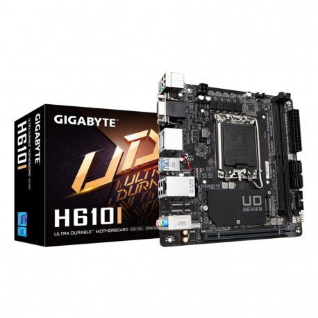 GIGABYTE H610I Motherboard - Supports Intel Core 14th CPUs, 4+1+1 Hybrid Digital VRM, up to 5600MHz 