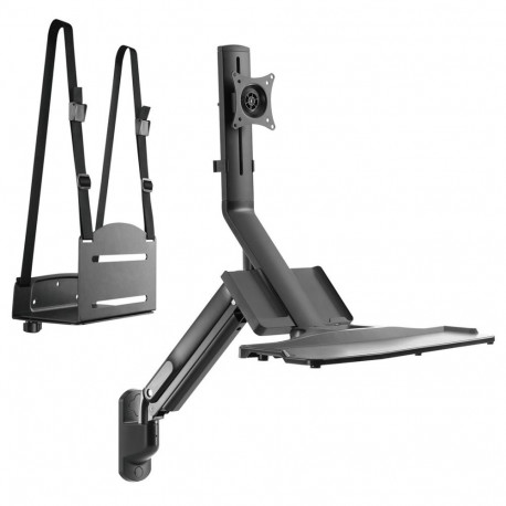 Maclean seinakinnitus monitorile ja klaviatuurile MC-838 gaasvedruga ja CPU-hoidikuga 17"-32" 9kg