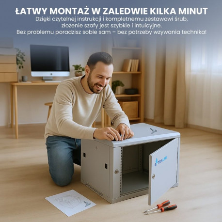 Extralink seinakapp 6U 600x600 ASP hall, metalluks