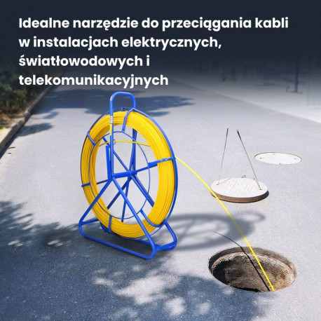 Extralink Pilot 4.5mm 25m | Cable pulling rod | glass fibre FRP, d. 4.5mm, l. 25m, yellow