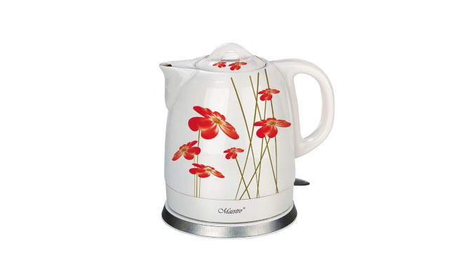 Feel-Maestro MR-066-RED FLOWERS electric kettle 1.5 L 1200 W Red, White