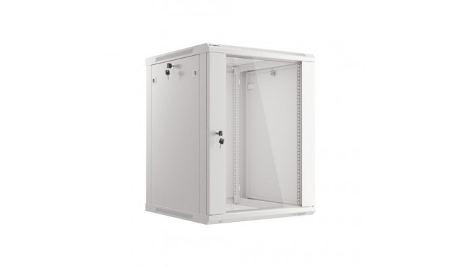 Lanberg seinapealne paigaldusriiuli kapp 19'' 15U 600x600mm hall (klaasuks)