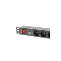 Lanberg Power strip Rack PDU (1u,10a,8x 230v,2m) pdu-04e04i-0200-iec-bk