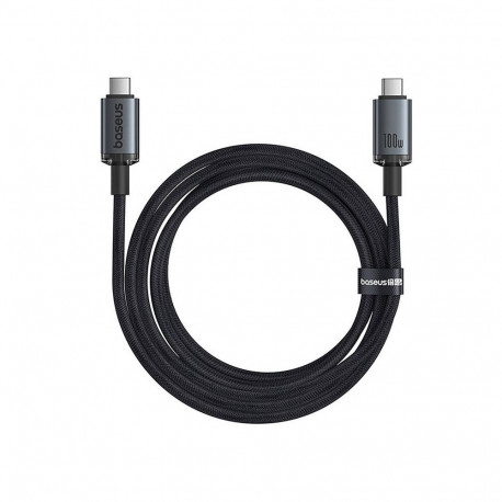 Fast Charging Cable Baseus Crystal Shine USB-C to USB-C 100W  1 5m  20Gb (black)