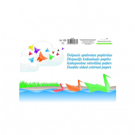 Värviline paber SMLT A4, 80g/m2, kahepoolne, 8 lehte (2 tk)