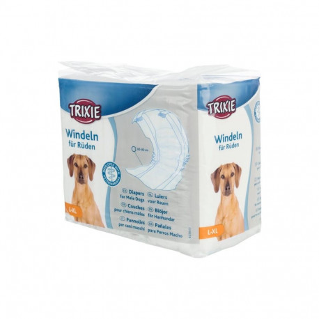 Diapers for male dogs - Trixie Diapers for male dogs, L-XL, 60-80 cm, 12 pcs