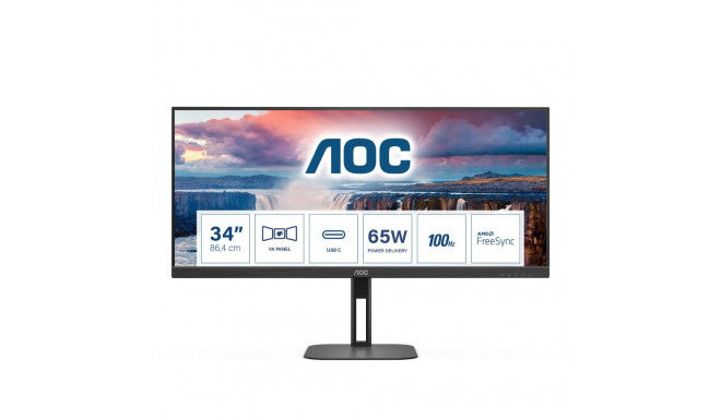 LCD Monitor|AOC|34 "|3440 x 1440 pixels|UltraWide Quad HD|Native aspect ratio 21:9|LCD|Flat|U34V5C/B