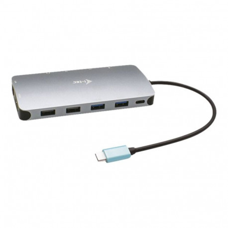 I-TEC USB-C Metal Nano Dock 2xDP 1xHDMI 1xGLAN 1xAudio/Mic 2xUSB 3.1 2xUSB 2.0 1xUSB-C Data 1xUSB-C 