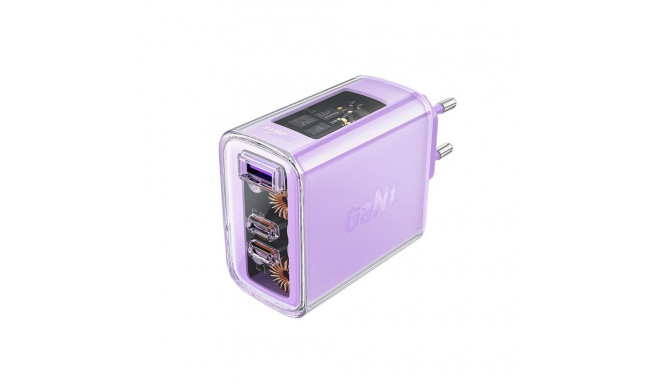 Acefast Acefast charger GaN 65W 3 ports (1xUSB, 2xUSB C) purple (A45)