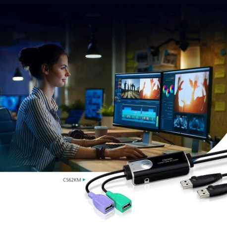 ATEN 2-Port USB Boundless Cable KM Switch