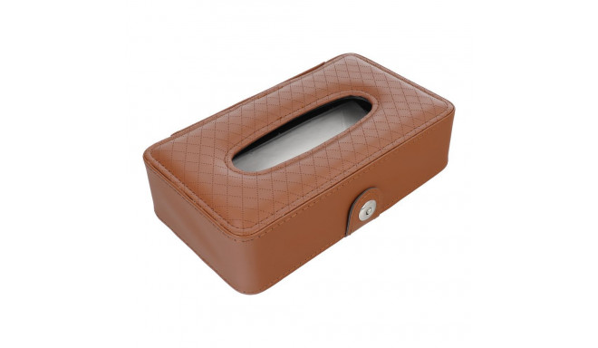 Tissue box with strap brown