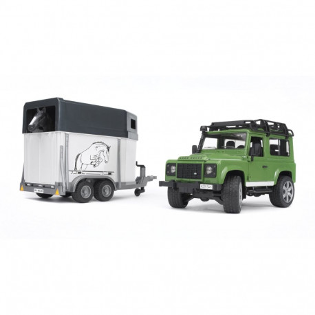 Land Rover Defender mit Pferdeanhänger (mit einem Pferd)