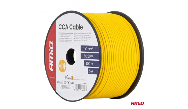 Kaabel 1x1mm2 100m 5A 12/230V kollane