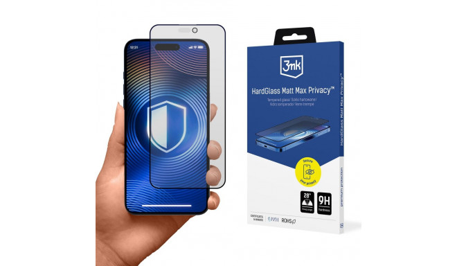 3mk Hardglass Matt Max Privacy Tempered Glass for iPhone 17 Pro