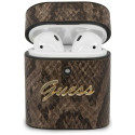 Guess GUACA2PUSNSMLBR AirPods cover brązowy/brown Python Collection