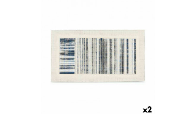 Canvas Gift Decor 82694 82694 Blue White Stripes With relief 110 x 60 x 2,5 cm (2 Units)