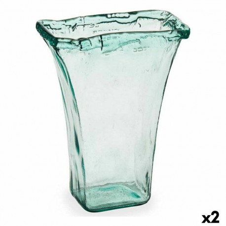 Vase Gift Decor A35435 A35435 Transparent Crystal Recycled glass 27 x 34,5 x 14 cm (2 Units)