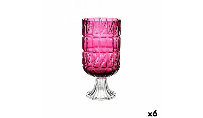 Vase Gift Decor G30101326S-5 G30101326S-5 Pink Dark pink Crystal Engraving 13 x 26,5 x 13 cm (6 Unit