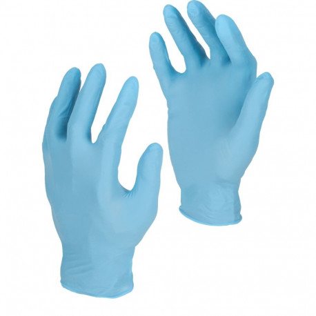Rękawice nitr. nieb., 100 szt., pudełko, "7", s, ce, lahti