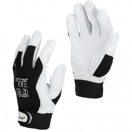 Rękawice ze skóry koz. czar. l270808p, karta, "8", ce, lahti