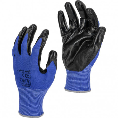 nitrillkindad graanul-mustad l222109p, 12 paari, "9", ce, lahti