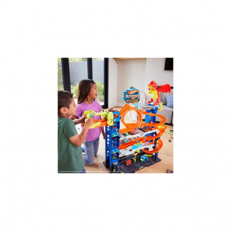 Hot Wheels City Ultimate Garage Playset from “Let’s Race” with 2 Toy Cars & Storage for 50+ Cars