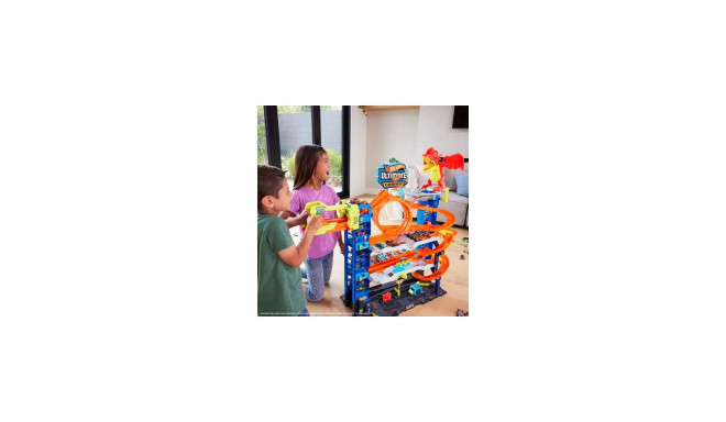 Hot Wheels City Ultimate Garage Playset from “Let’s Race” with 2 Toy Cars &amp; Storage for 50+ 