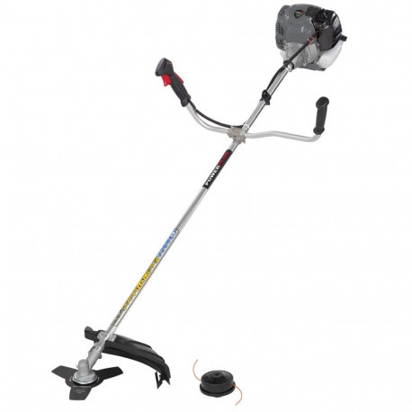POWERPLUS POWEG8012 petrol brushcutter for grass and weed cutting 42.7cc 1250W 430mm 2-stroke engine