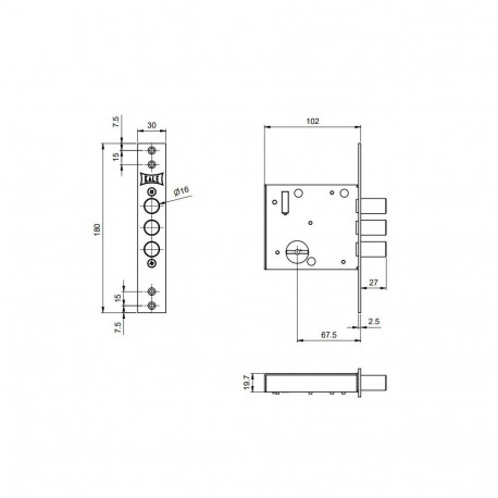 MORTISE LOCK KALE. 447L. CP