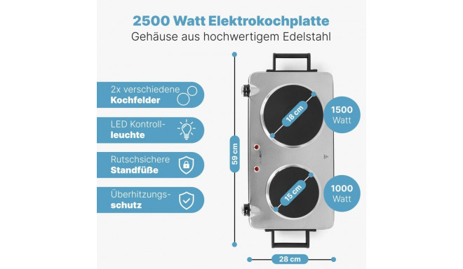 Lauapliit 2 plaadiga Clatronic DKP3668E