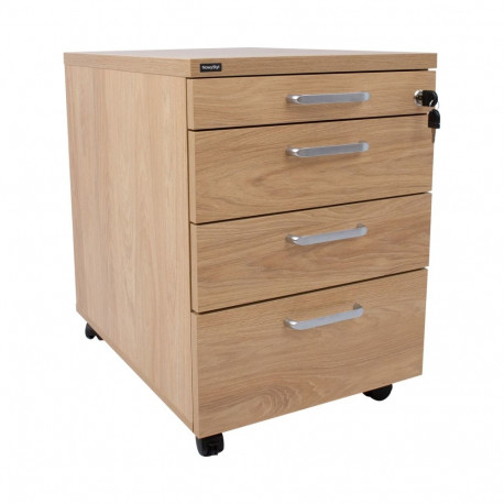 Drawer box ERGO 60x43xH60cm, hickory wood, with metal drawers