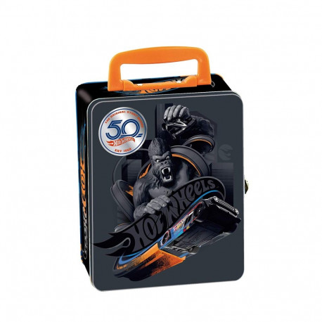 Hot Wheels kogumiskohver 50 autole, sinine/roosa