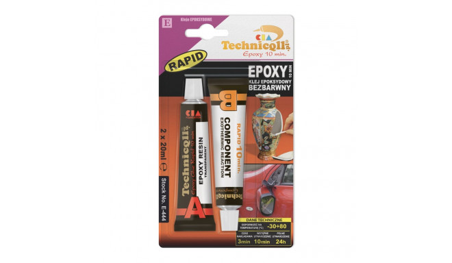 10-min epoksiidliim läbipaistev Technicqll 2x20ml