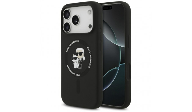 Karl Lagerfeld Silicone Karl&Choupette Ring MagSafe Case for iPhone 17 Pro - Black