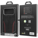 Audi R8 Genuine Leather MagSafe Case for iPhone 17 Pro Max - Black and Red