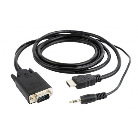Gembird A-HDMI-VGA-03-6 videoadapter 1.8 m HDMI Type A (Standard) VGA (D-Sub) + 3,5 mm must