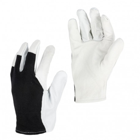 Rękawice ze skóry koz. czarne l271611p, karta, "11",ce,lahti