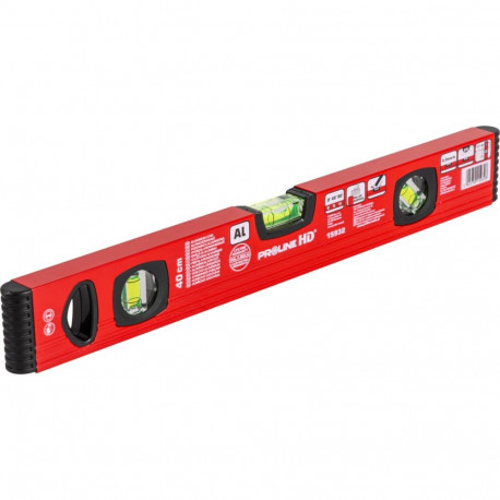 Poziomnica alu, 3 lib., frez., d.0,5mm/1m, 40cm, proline hd