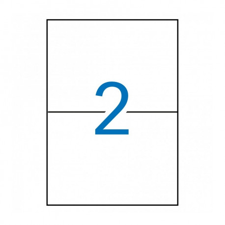 Etikett iseliimuv APLI 210x148mm, 2 tk A4 lehel, 100l/pk, Ref.01264