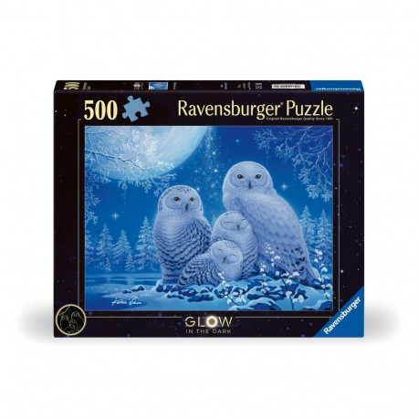 Ravensburger pimedas helendav pusle 500 tk: öökullid kuuvalgel