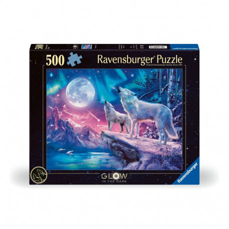 Ravensburger pimedas helendav pusle 500 tk: hundid virmalistes