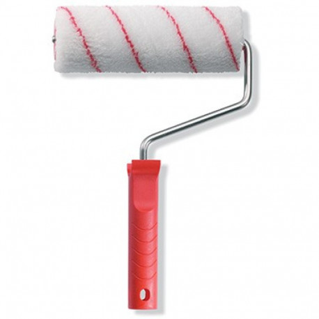 Värvirull käepidemega. 18cm Ø40mm, 12mm, polüakrüül, punased triibud