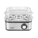 Adler AD 4486 egg cooker 8 egg(s) 800 W Black Satin steel Transparent