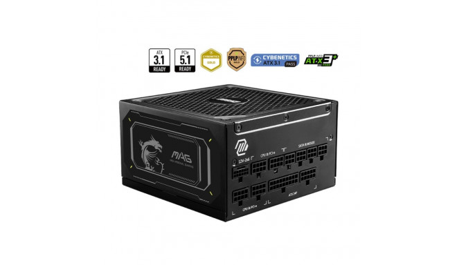 Power Supply|MSI|MAG A1000GL PCIE5 II|ATX 3.1|1000 Watts|Efficiency 80 PLUS GOLD|PFC Active|MAGA1000