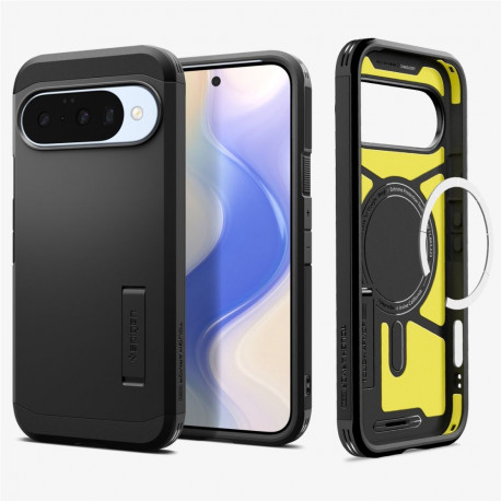 Kaitseümbris Tough Armor AI (MagFit), Google Pixel 10 Pro / Pixel 10, must, tugijalaga, Qi2/MagSafe 
