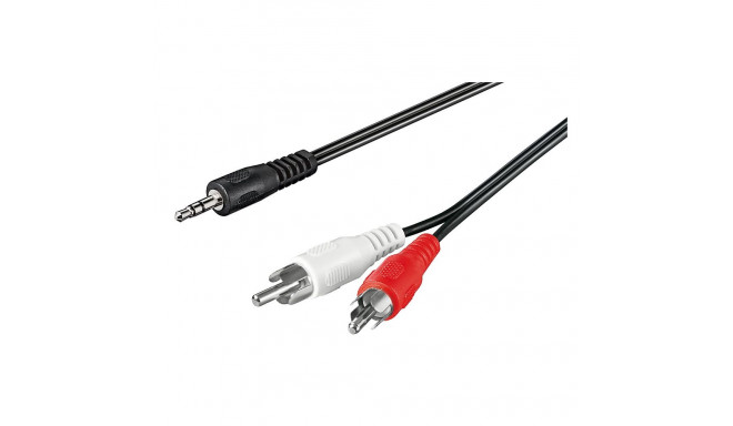 3.5mm - 2xRCA kaabel 1.5m, must