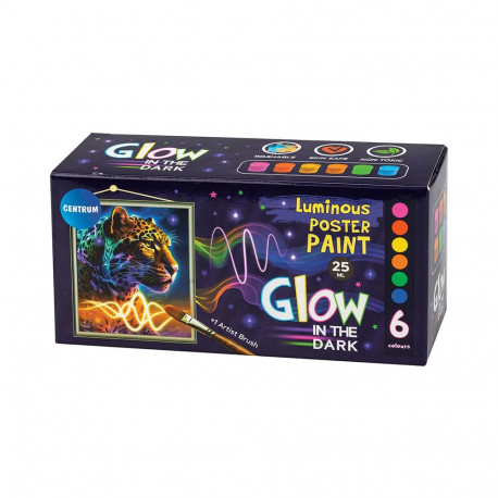 Washable poster paints 6col.x25ml Luminous