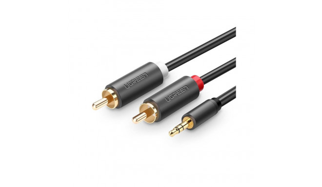 UGREEN AV102 2x RCA cable (Cinch) jack 3.5 mm 1.5m (black)