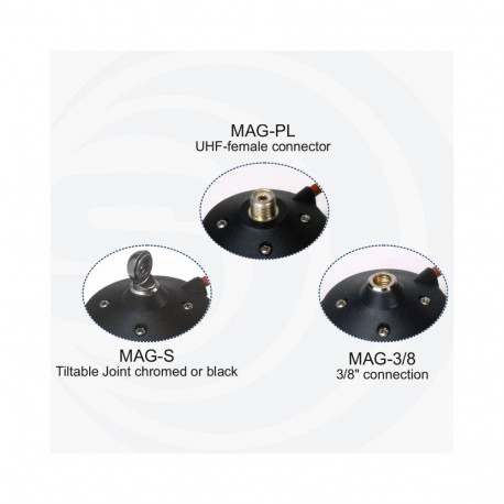 Sirio PM-100 PL Power Mag magnetic mount Ø 92mm, 3,6m RG58 cable, UHF plug